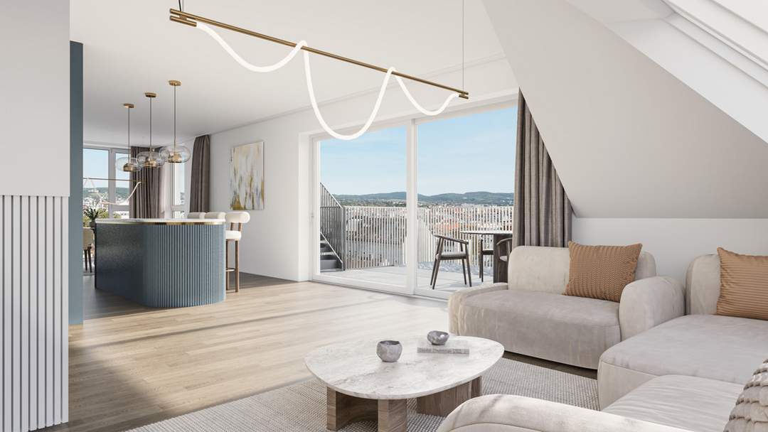 Sky Living - 4 Zimmer im Dachgeschoss mit exklusiver Terrasse: U6 Burggasse
