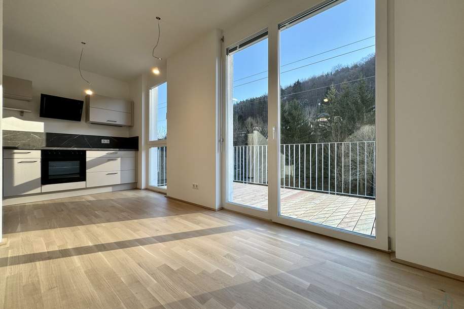 Moderne 3 Zimmerwohnung mit 2 Balkonen und Garagenplatz - ERSTBEZUG- Urlaub zu Hause!, Wohnung-miete, 975,35,€, 8051 Graz(Stadt)