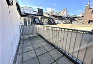 GONZAGAGASSE, BÖRSE-NÄHE, klimatisiertes 122 m2 Dachgeschoss mit 8 m2 Terrasse, 3 Zimmer, Komplettküche, 2 Bäder, Parketten