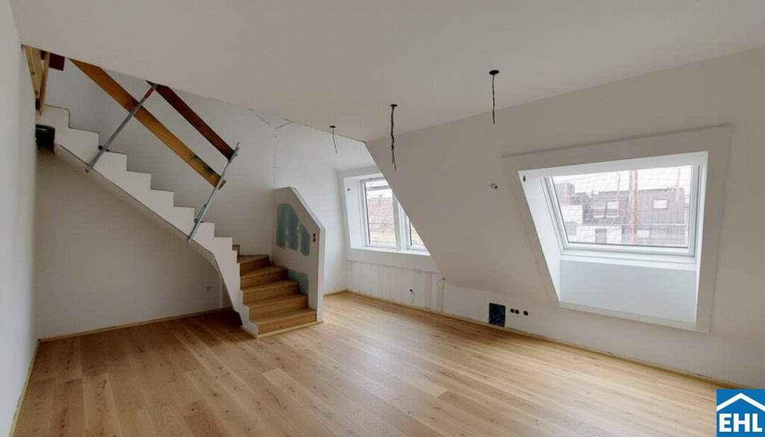 Erstbezug: 2-Zimmer Galeriewohnung mit Dachterrasse – U-Bahn &amp; Donau Nähe