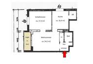 Gepflegte, großzügige 2 Zimmer-Loggia Wohnung - ruhig und gleichzeitig zentrumsnah - komplett möbliert