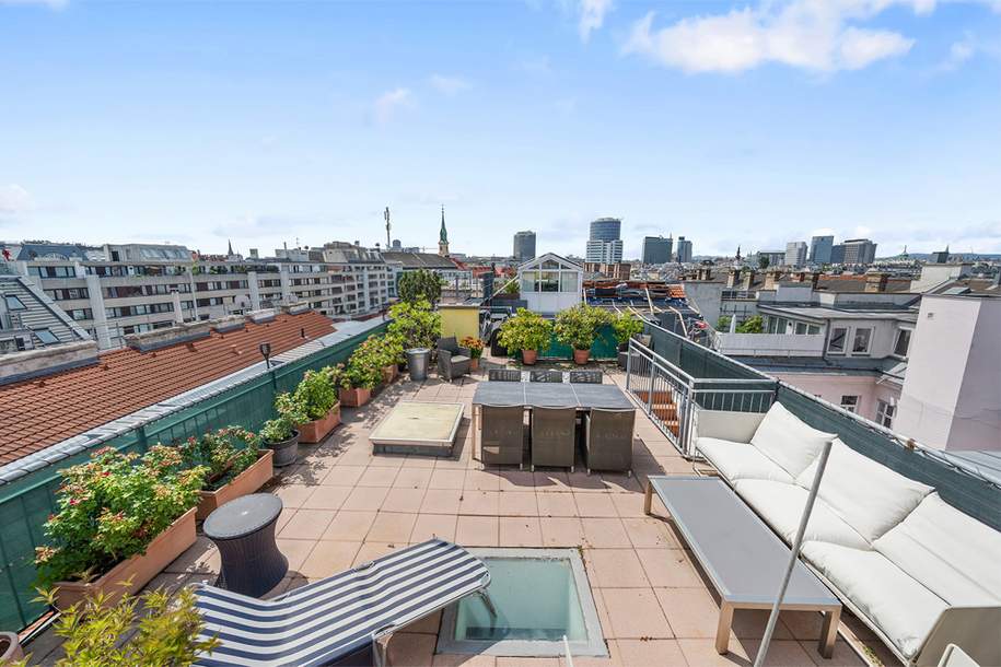Wiener Skyline-Blick! Großzügige Dachterrassenwohnung, Nähe Nestroyplatz, Wohnung-kauf, 1.299.000,€, 1020 Wien 2., Leopoldstadt
