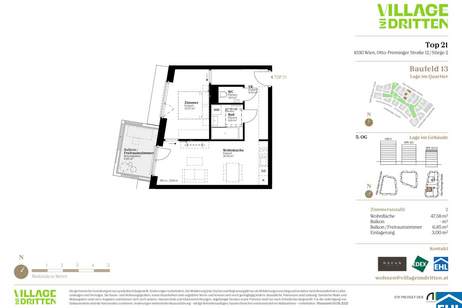 URBAN DAHEIM - VILLAGE IM DRITTEN, Wohnung-kauf, 317.000,€, 1030 Wien 3., Landstraße