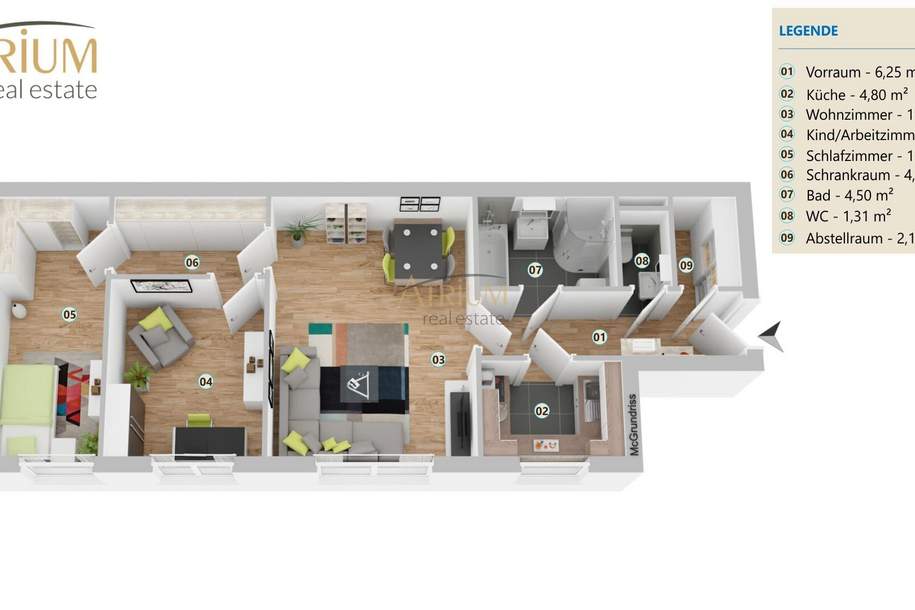 Ruhige 3-Zimmer-Wohnung beim AKH – mit Potenzial!, Wohnung-kauf, 249.000,€, 1180 Wien 18., Währing
