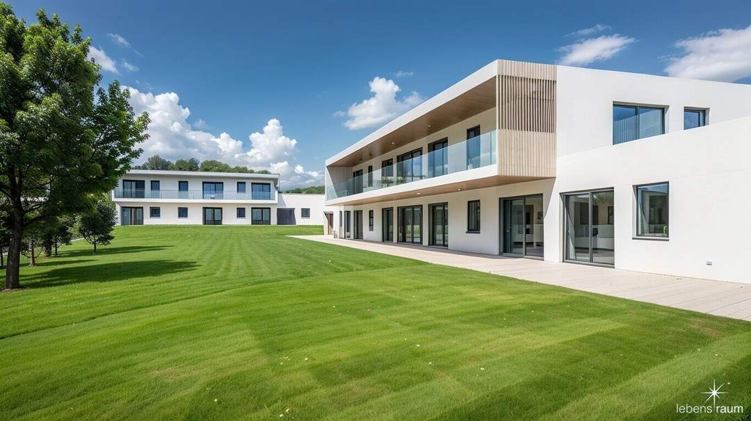 Modernes Wohnen in Pusarnitz. Wohnungen mit Grünfläche oder Panoramaterrasse. Neubau.