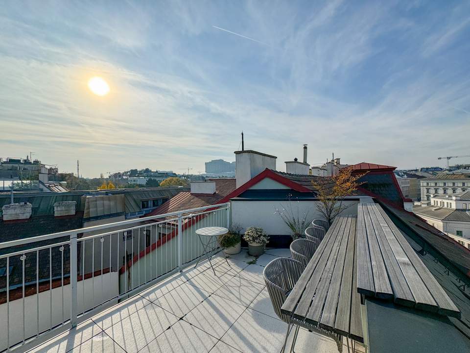 Elegantes Terrassen-Rooftop-Apartment beim Liechtensteinpark