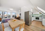 Rooftop-Wohnung über den Dächern des Siebten | 1 Min. zur Mariahilferstr. | 40m² 360°-Terrasse | Virtual Tour