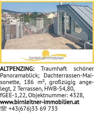 Traumhaft schöner Panoramablick, Dachterrassen-Maisonette, 186 m², großzügig angelegt, 2 Terras