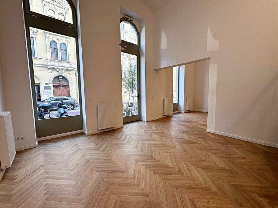 ERSTBEZUG, ARGENTINIERSTRASSE, 76 m2 Geschäftslokal - Büro - Atelier, 3 Räume, Schaufenster, Parketten, Sanitäranlage, Hauptbahnhof-Nähe