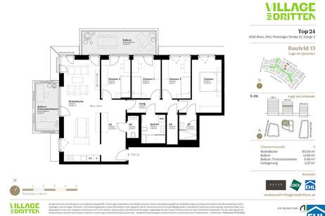 URBAN DAHEIM - VILLAGE IM DRITTEN, Wohnung-kauf, 951.000,€, 1030 Wien 3., Landstraße