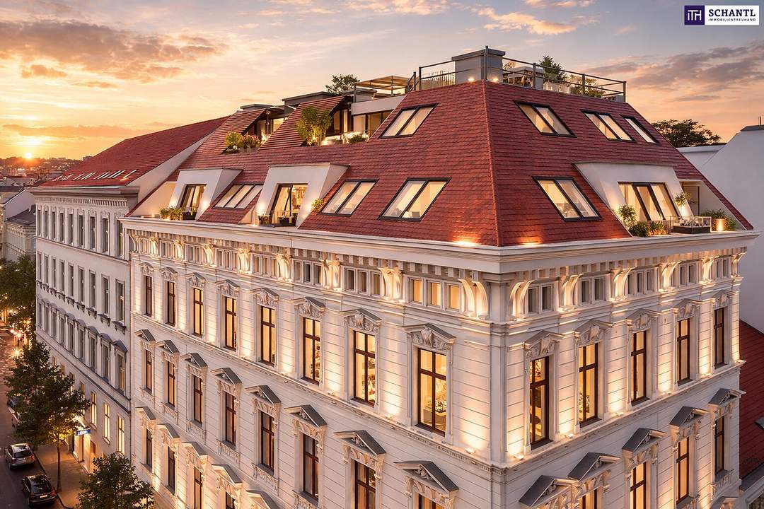 AKTIONSPREIS + Provisionsfrei! Luxuriöses Penthouse in Bestlage: Private Liftfahrt - 50 m² Sonnenterrasse - 5 Zimmer + Garage! Genial