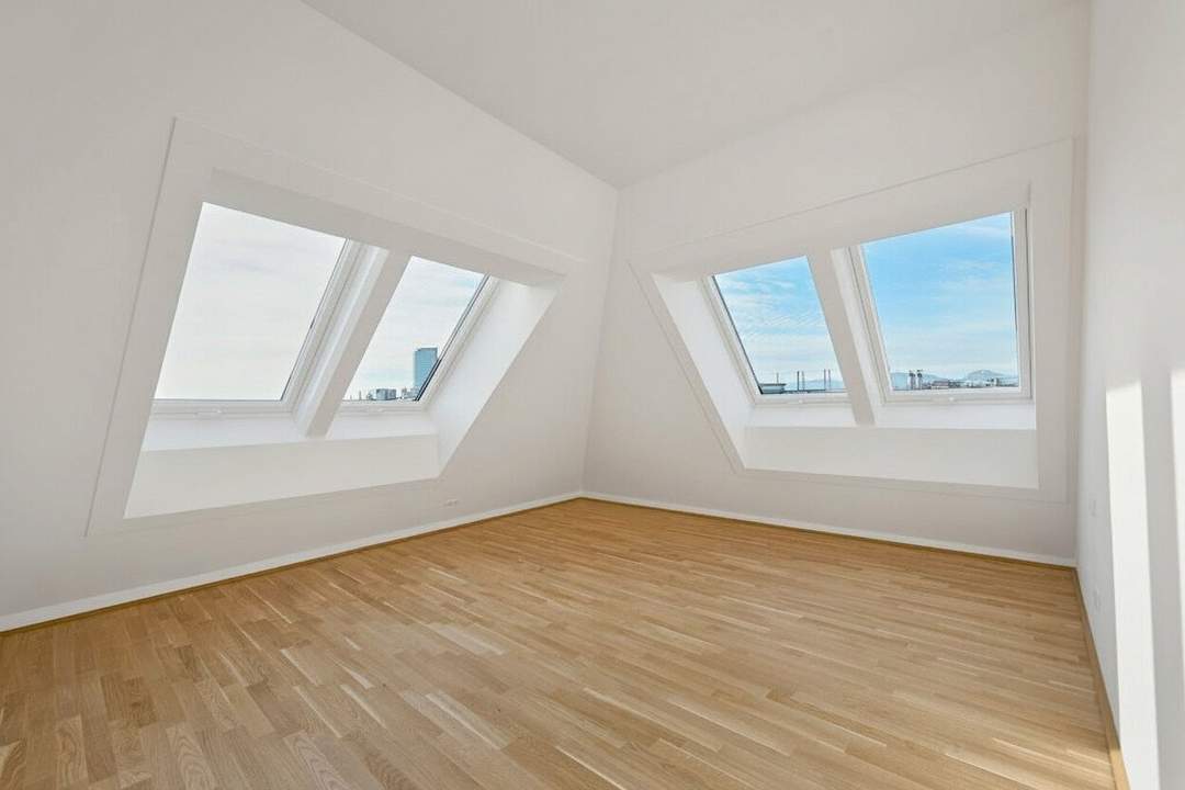 HOCH HINAUS >> großzügig Wohnen im 2. Dachgeschoss >> Dachterrasse mit Wien-Blick