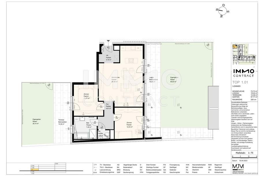 Stock2Live Exklusive Wohneinheiten 42qm - 120qm in Stockerau! _fußläufig zu Schule und Bahnhof!, Wohnung-kauf, 467.000,€, 2000 Korneuburg
