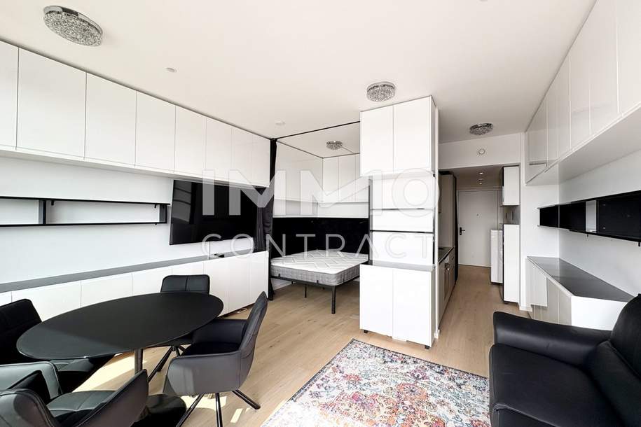 Top-modernes Studio vollmöbliert - DANUBEFLATS - Gym, Sauna, Pool, Bar, Lounges, Supermarkt im Haus, Wohnung-miete, 1.344,70,€, 1220 Wien 22., Donaustadt