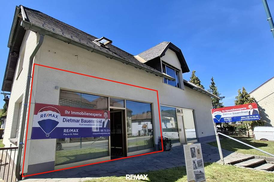Kompakte Gewerbefläche mit Schaufenster in zentraler Lage von Traisen, Gewerbeobjekt-miete, 566,67,€, 3160 Lilienfeld