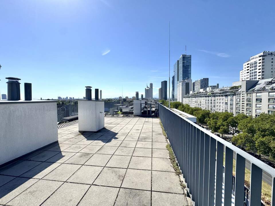 Penthouse mit Donaublick und 360 Grad Dachterrasse - direkt an der Alten Dona