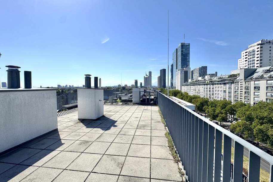 Penthouse mit Donaublick und 360 Grad Dachterrasse - direkt an der Alten Dona, Wohnung-miete, 2.250,00,€, 1220 Wien 22., Donaustadt