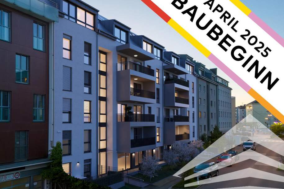 Baustart April 2025 - "PILLmein" - 2 Raumwohnung mit 10 m² Loggia (Top 2.4), Wohnung-kauf, 219.000,€, 4020 Linz(Stadt)