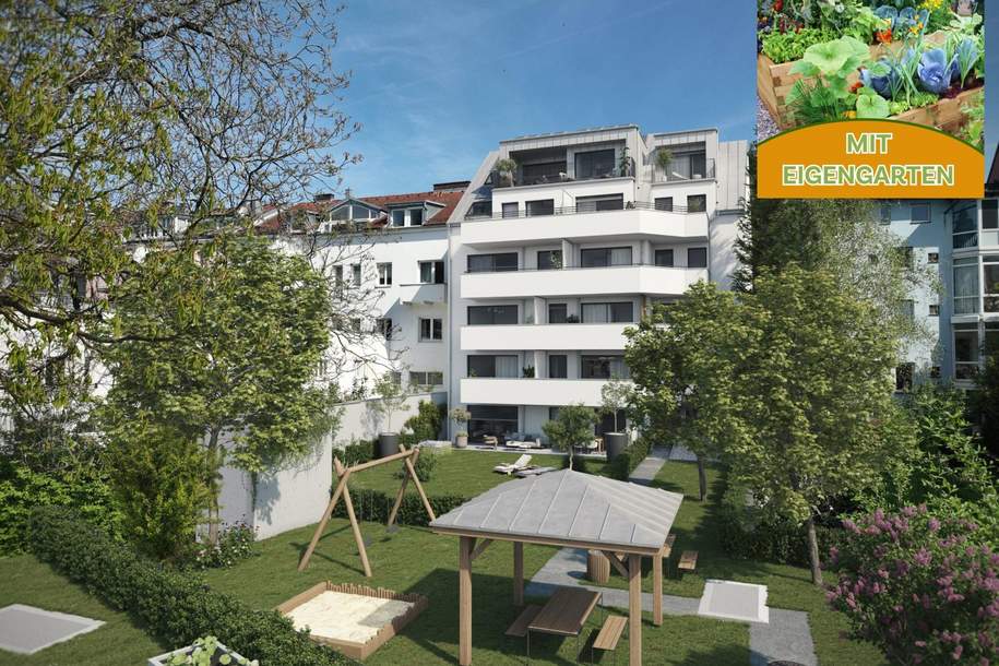 LINZ/URFAHR (Auberg) : NEUBAUPROJEKT - EIGENTUMSWOHNUNG ca. 76,65 m² Wohnfläche, 3 Zimmer + Balkon, inkl.TG-Stellplatz + EIGENGARTEN ca. 148 m2, Wohnung-kauf, 568.000,€, 4020 Linz(Stadt)