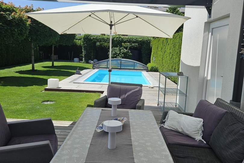 Neuwertige Doppelhaushälfte mit Gartenparadies, Pool, Sauna, im Villenviertel beim Wasserwald, Haus-kauf, 735.000,€, 4030 Linz(Stadt)