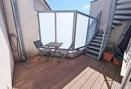 TERRASSENHIT, U1-NÄHE, 84 m2 Dachgeschoß mit 30 m2 Terrasse, 2 Zimmer, Wohnküche, 2 Bäder, Parketten, Viktorgasse