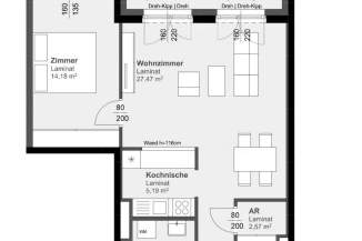 Tolle 2-Zimmerwohnung NÄHE HAUPTBAHNHOF, Wohnung-miete, 726,97,€, 8020 Graz(Stadt)