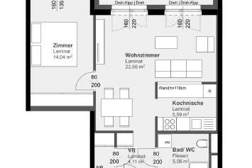 2 MONATE MIETFREI WOHNEN | 2-Zimmer-Wohnung mit zwei Balkonen, Wohnung-miete, 681,71,€, 8020 Graz(Stadt)