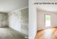 Hofseitige DG-Wohnung ohne Schrägen mit 2 Terrassen - sanierungsbedürftig