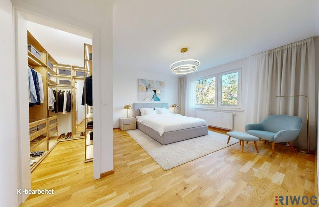 ERSTBEZUG nach Sanierung I Großzügige 2 Zimmer Wohnung mit Ausblick ins Grüne I inkl. Tischlerküche mit Siemens Geräten I Alte Donau Nähe