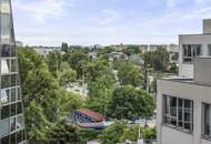 Donauplatte beim VIC-Center!!! Blick aufs Wasser vom OBELIX-TURM