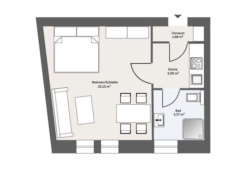 Sanierter Altbau-Traum: 38 m² Erstbezug mit separater Küche in Graz-Jakomini – TU-Nähe!