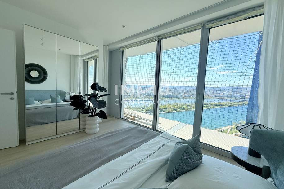43. Etage Signature Skyline Supreme – Süd-Eckresidenz - 3 Zimmer, Freifläche und mit Panorama über Wien und Donau, Wohnung-miete, 1.100,00,€, 1220 Wien 22., Donaustadt