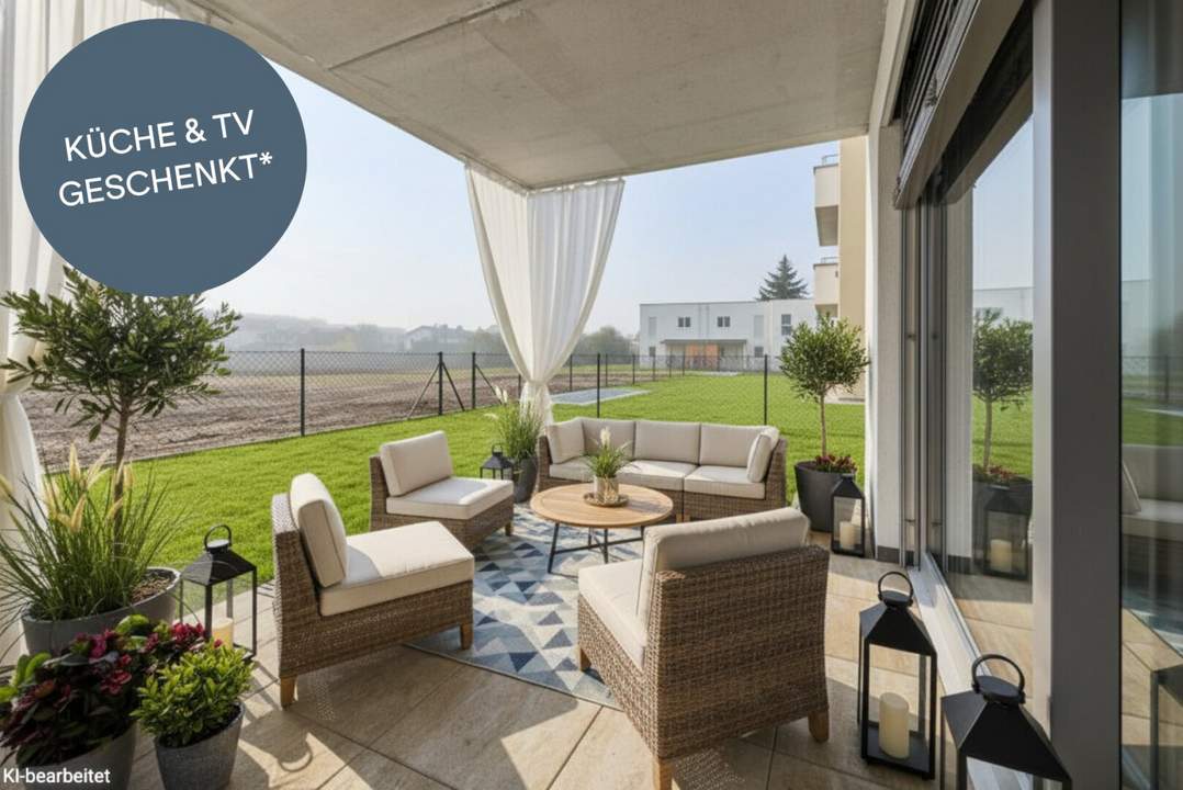 PROVISIONSFREI! 3-Zimmer-Traumwohnung mit sonniger Terrasse & Garten – Bella Vita pur
