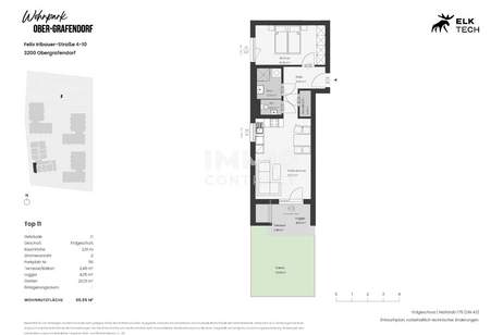 50,95qm 2Zi S-GartenwohnungErstbezug, ökologische Bauweise, Wohnung-miete, 699,38,€, 3200 Sankt Pölten(Land)