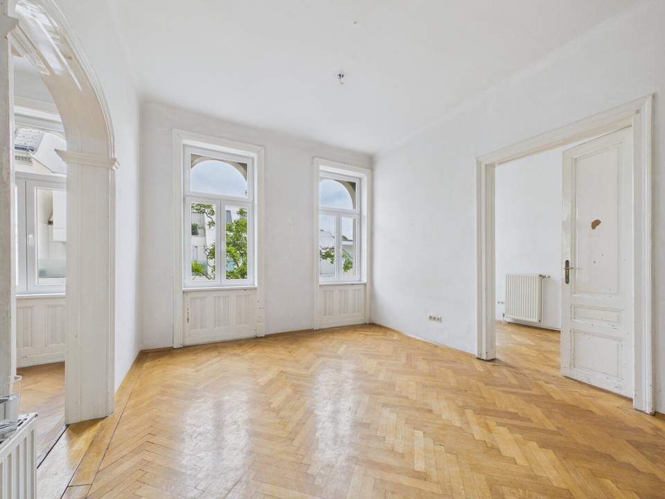 Lichtdurchfluteter Altbautraum in Nußdorf: 88m² Gestaltungsfreiraum nähe Heurigen & Donau