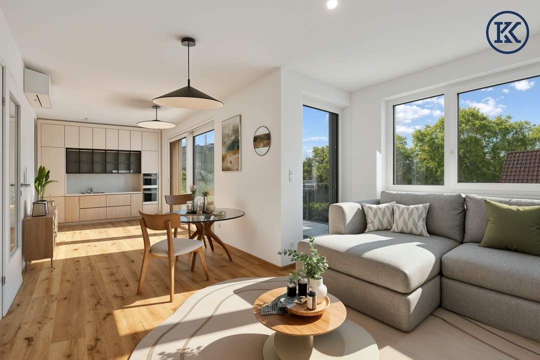 Erstbezug mit großer Terrasse &amp; Klimaanlage – moderne 2-Zimmer-Wohnung nahe der U2-Aspernstraße