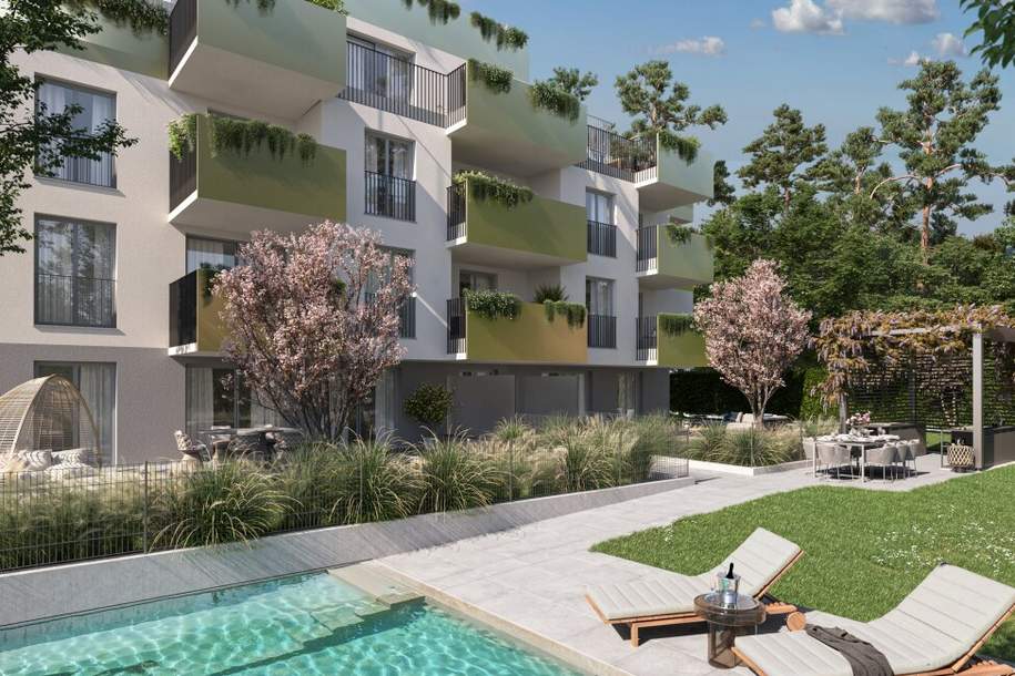 3 Zimmer Erstbezugwohnung mit Balkon! Pool im Gemeinschaftsgarten!, Wohnung-kauf, 1.095.000,€, 1130 Wien 13., Hietzing