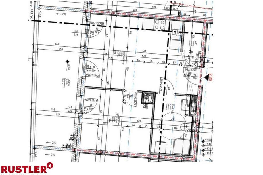 Schöne 2-Zimmerwohnung mit herrlich großer LOGGIA!, Wohnung-miete, 759,36,€, 8020 Graz(Stadt)