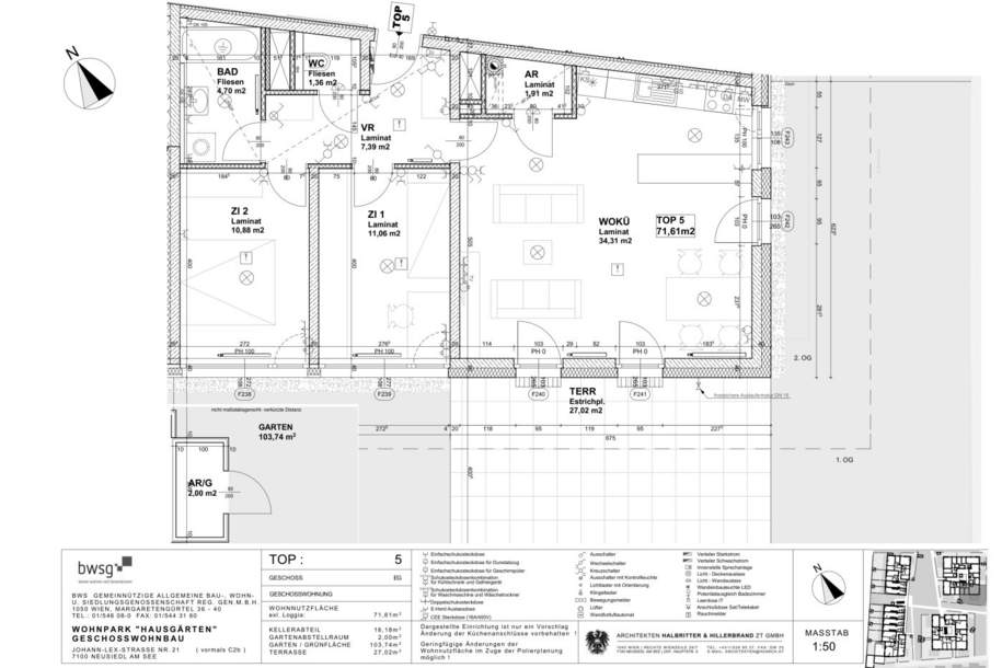 Charmante 3-Zimmer-Wohnung mit Garten!, Wohnung-miete, 910,54,€, 7100 Neusiedl am See