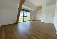 Großzügig. Hell. Ungestört. Penthouse-Feeling mit riesigen Fensterfronten und 40 m² großer Terrasse im Zentrum von Unterwaltersdorf!