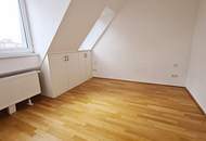 FERNBLICK, DACHGESCHOSS, 59 m2 Maisonette mit 13 m2 Terrasse, 2 Zimmer, Komplettküche, Duschbad, Parketten, Speckbachergasse
