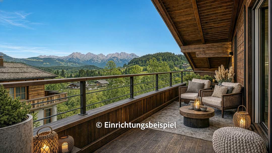 Dachgeschosswohnung an der Skipiste mit Kaiserblick