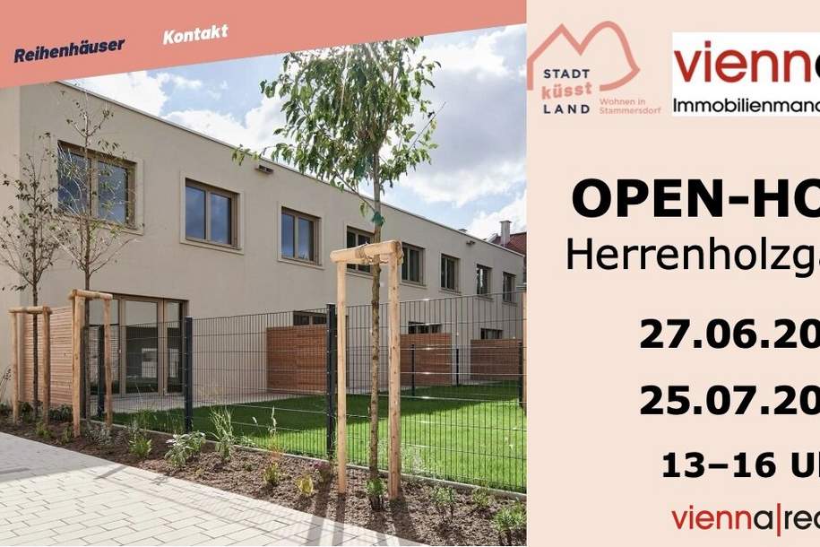 STADT KÜSST LAND - Neu errichtete Reihenhäuser - 4-5 Zimmer, Eigengarten, Terrasse, Photovoltaik, Wärmepumpe und KFZ-Stellplatz am ländlichen Stadtrand, Haus-kauf, 599.900,€, 1210 Wien 21., Floridsdorf