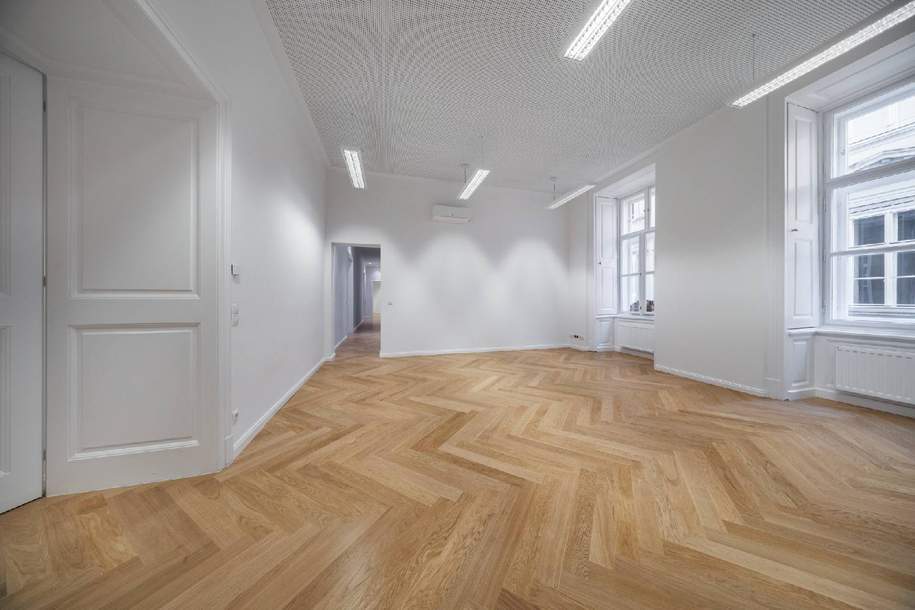 Erstbezug nach Generalsanierung: Repräsentatives Premium-Büro mit Charme und modernster Technik, Gewerbeobjekt-miete, 8.113,12,€, 1010 Wien 1., Innere Stadt