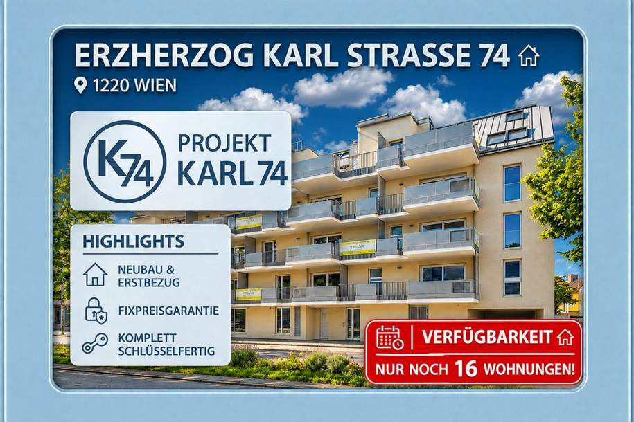 OBEN ZUHAUSE sein ++ Dachgeschossjuwel im Projekt KARL74, Wohnung-kauf, 562.000,€, 1220 Wien 22., Donaustadt