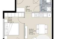 2-Zimmer-Wohnung im VIENNA TWENTYTWO bei U1 Kagran | Rooftop-Pool, Sauna &amp; Gym im Haus