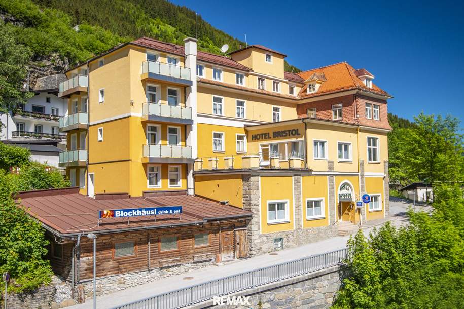"Hotel Bristol" – Etabliertes Hotel in touristischer Toplage, Bad Gastein mit Barbetriebsgenehmigung, Gewerbeobjekt-kauf, 2.760.000,€, 5640 Sankt Johann im Pongau