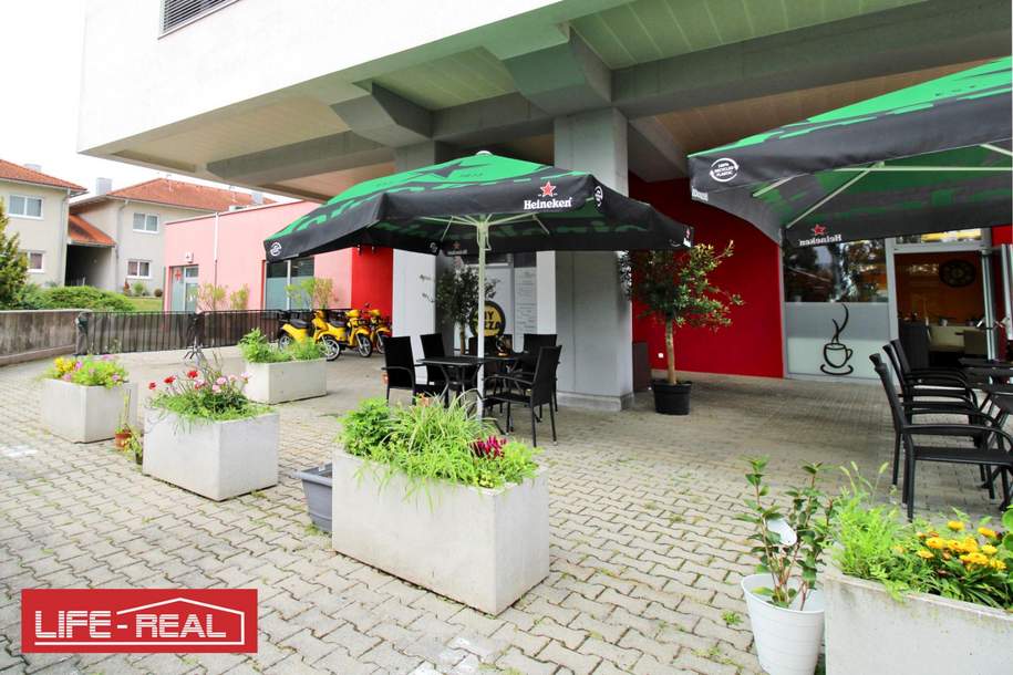 vermietetes Geschäftslokal mit Gastgarten, Lager und Keller in Traun, Gewerbeobjekt-kauf, 558.000,€, 4050 Linz-Land