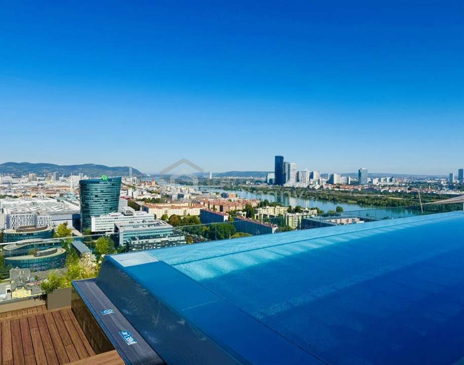 Luxuriöse Wohnung mit 32 m2 großem Balkon und Stadtblick in einem neuen, mehrstöckigen Premiumgebäude + Tiefgaragenplatz! 2. Bezirk. U2