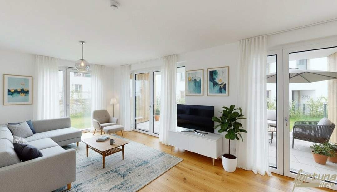 3-Zimmer-Wohnung mit sonniger Loggia und großem Eigengarten